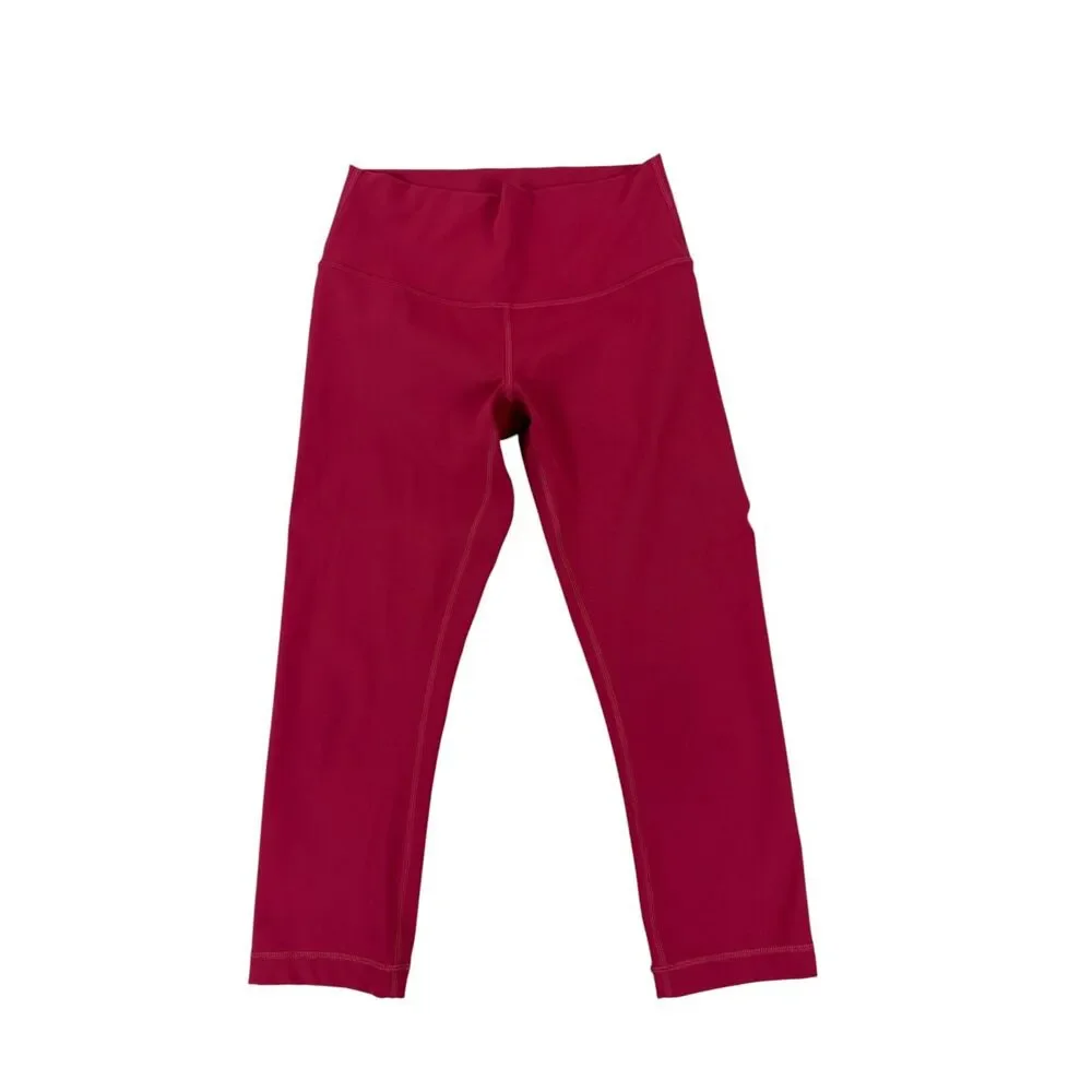Lululemon Red Leggings Size 8 Yoga Gym Activewear Athletic Tights